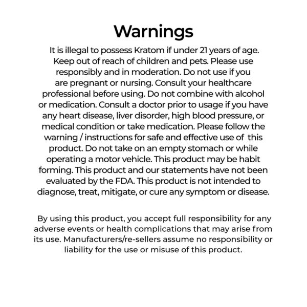 Blue Razz Kratom Gummies Warning Statement