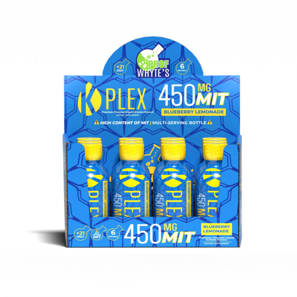 K-Plex Liquid Blueberry Lemonade Kratom Shots 450MG Box View 3